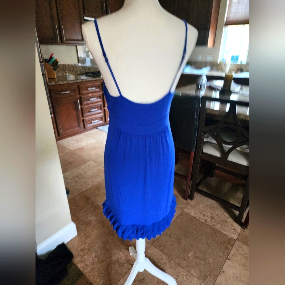 NWOT Express Blue Ruffle Dress - Picture 3 of 3